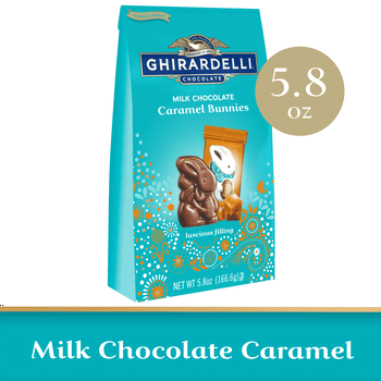 GHIRARDELLI Milk Chocolate Caramel Bunnies for Easter Chocolate Gifts, 5.8 OZ Bag