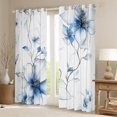 thumbnail image 2 of jejeloiu Country Floral Blackout Curtains,Natural Plant Curtains Pack of 2 (38x45 Each),White Blue Window Curtains For Adults,Luxury Bedroom Decor, 2 of 6
