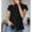 Black, variant on Blczomt Plain Women's Summer Tops Casual Button Down Shirt Short Sleeve Black Work Plus Size Blouses for Women