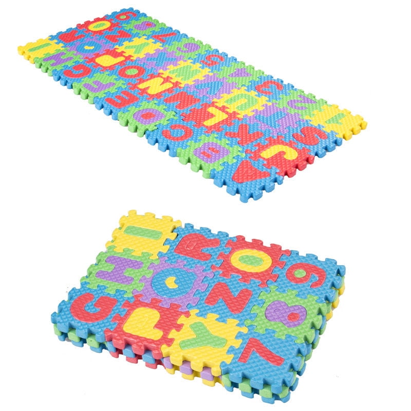 DIY Cute Kids Soft Foam Play Floor Mat Alphanumeric Educational Puzzle