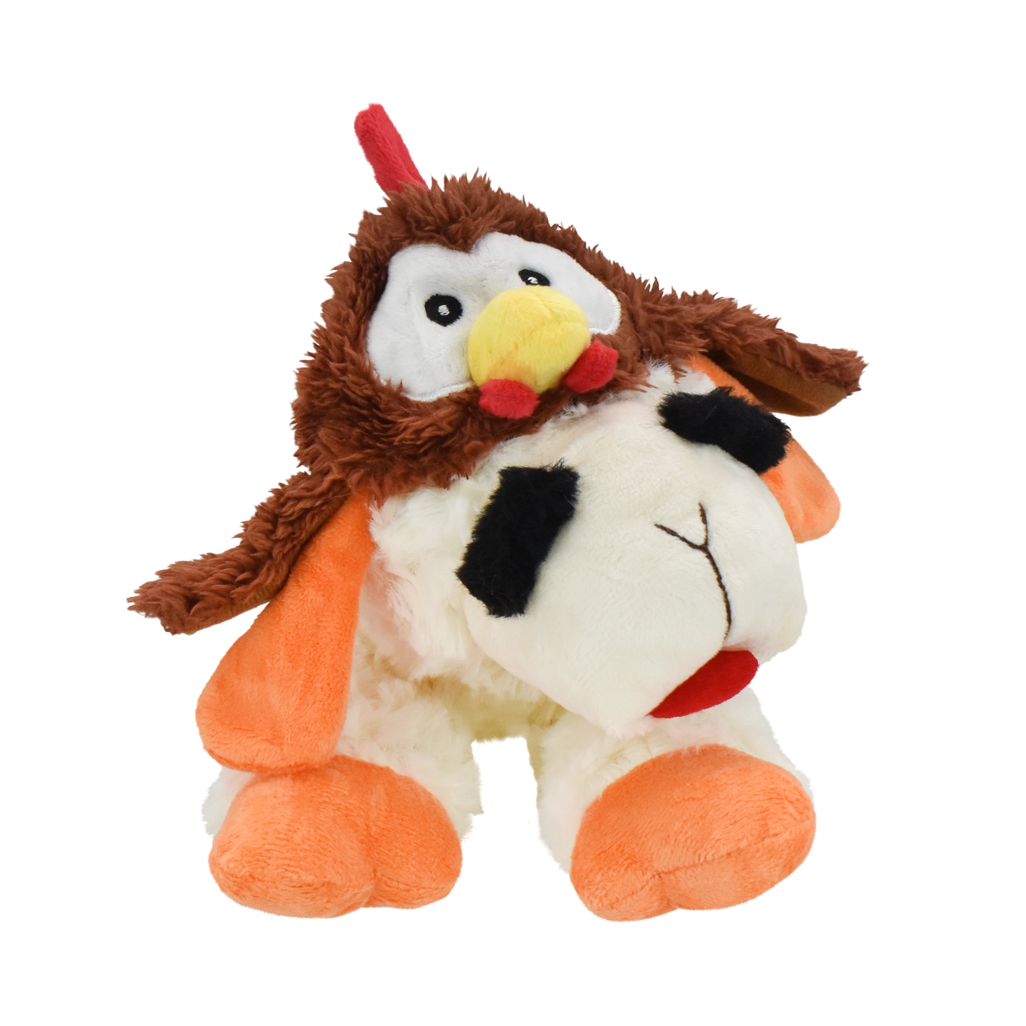 Multipet Lamb Chop Dog Toy with Turkey Hat, Squeaker, Thanksgiving Festive