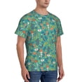 thumbnail image 2 of Vsdgher Mushrooms and Flowers Print Men's Dry Fit Mesh Athletic Shirts Moisture Wicking Tennis T-Shirt Tops, 2 of 9