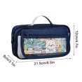 thumbnail image 2 of PEONAVET Stationery Storage Large Capacity Pencil Case Flip Cover Stationery Box Multifunctional Transparent Pencil Case, 2 of 6