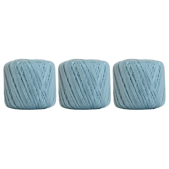 3 Pack 100% Pure Cotton Crochet Thread - LT Blue - Size 10 and 3 - Singles and Bulk Packs Available - Size 3 - Color 19 SIZE 3 - 3 PACK