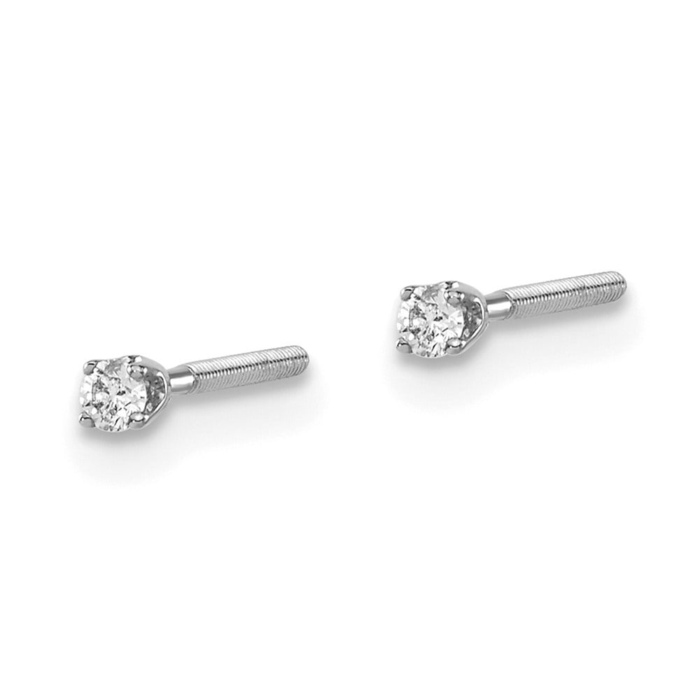 Diamond2Deal 14kw .05ct. SI3 G-I Diamond Stud Thread on/off Post Earrings