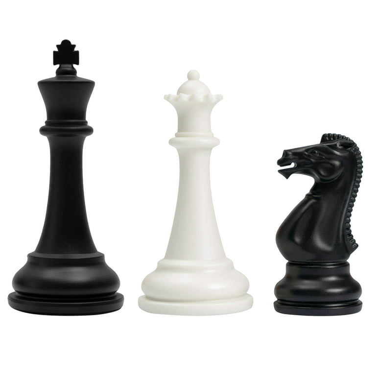 Master Series Weighted Plastic Chess Set with black & ivory pieces
