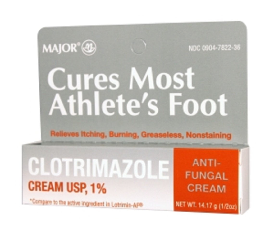 Major Clotrimazole 1% Antifungal Cream, White, 28 g