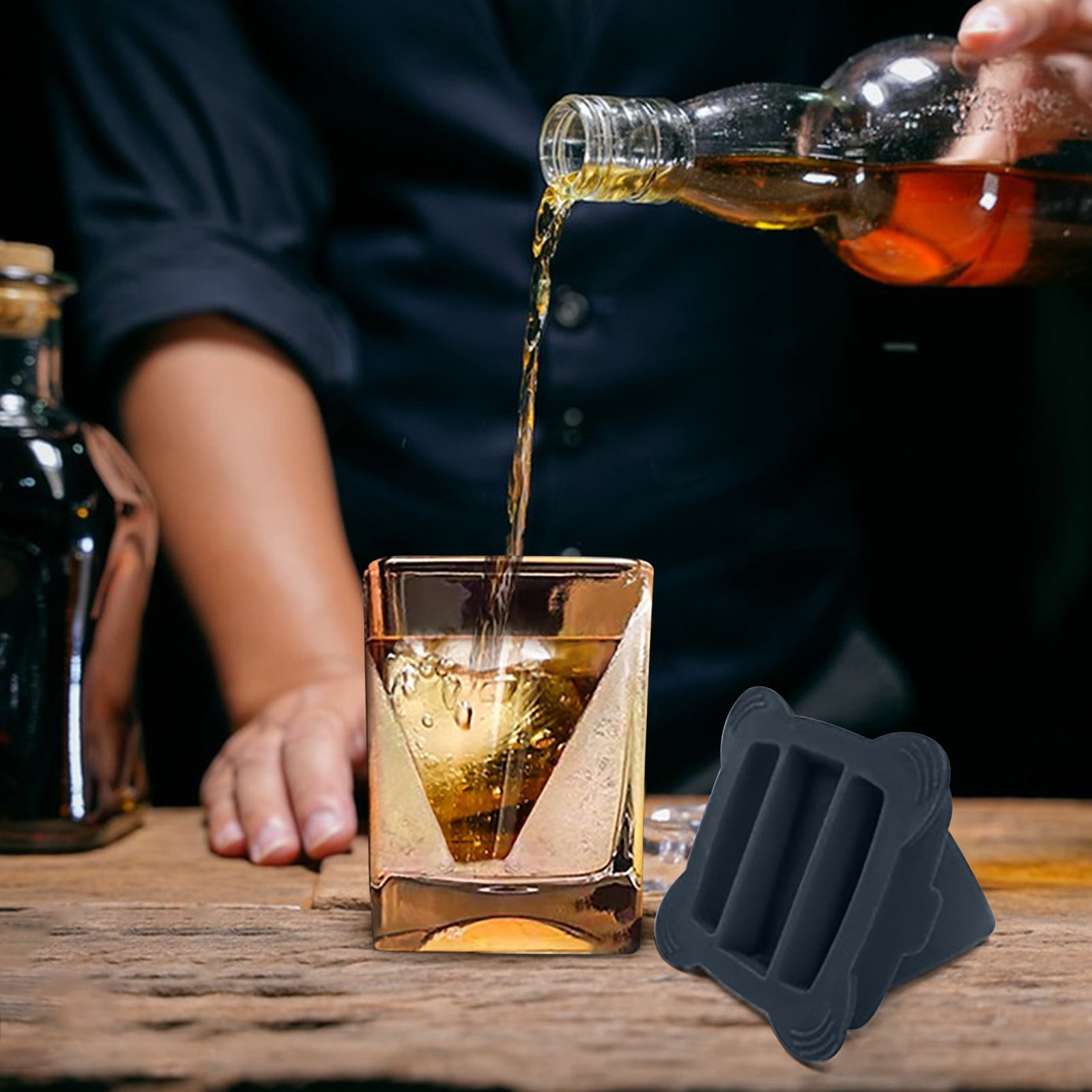 Whiskey Wedge Glass Ice Film Whisky Glass Layered Glass Whiskey