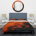 thumbnail image 3 of Designart "Tachisme Fusion in Volcanic Style I" Tachisme Bedding Covert Set - Abstract Red Modern Bed Set With 2 Shams, 3 of 6