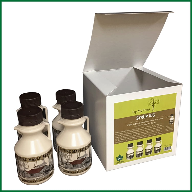 Tap My Trees 171710 Plastic Empty Maple Syrup Jugs with Covers, 1/2 Pt
