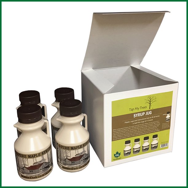 Tap My Trees 171710 Plastic Empty Maple Syrup Jugs with Covers, 1/2 Pt