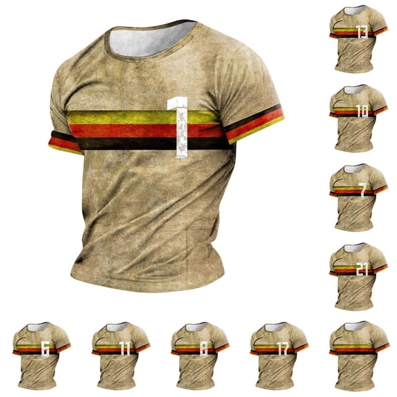 NinXxx Men's Germany Theme Print Crewneck Short Sleeve Casual Tee Black S