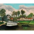 thumbnail image 2 of Rousseau, Henri 18x15 White Modern Wood Framed Museum Art Print Titled - The Laundry Boat of Pont de Charenton 1895, 2 of 4