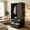 black, variant on White Wooden Armoire Wardrobe Closet with 2 Doors & 2 Drawers, Freestanding Bedroom Clothes Storage Cabinet with Hanging Rod