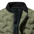 thumbnail image 3 of Herrnalise Men's Fashion Autumn And Winter Cotton Clothes Double Pocket Zipper Stitching Casual Hoodless Warm Jacket Green, 3 of 4