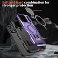 thumbnail image 4 of For iPhone 17 Phone Case,With Contractile Lens Cover Kickstand,Compatible with Mag-safe,Heavy Duty Shockproof Anti-fall Anti-Scratch Drop Protection Durable Phone Case,Purple, 4 of 7
