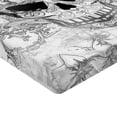 thumbnail image 2 of Ambesonne Skull Fitted Sheet, Oriental Paisley, Twin XL Size, Pale Grey and White, 2 of 3