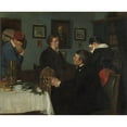 thumbnail image 2 of Harriet Backer 18x15 Gold Ornate Wood Frame and Double Matted Museum Art Print Titled - The Farewell (1878), 2 of 4