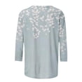 thumbnail image 5 of Craaazy Hauts Tendance pour Femmes Grande Taille Coupe Ample Imprimé Floral Col Rond Style Décontracté Blouse à Manches 3/4 pour le Printemps, l'Été, Sorties Quotidiennes, 5 of 5