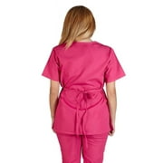 M&M Scrubs Womens Tie Back Solid Medical Scrub Set