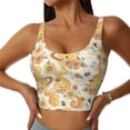 thumbnail image 2 of Lsque Groovy Floral Printed Women'S Sports Bra, Compression, Moisture Wicking, High-Impact Sports Bra For Women,Supportive sports bra-Small, 2 of 9
