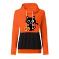 thumbnail image 4 of Halloween Hoodies Women Casual Graphic Print Sweatshirt Long Sleeve Pullover Tops Fall Winter Warm Comfortable Apparel Orange L, 4 of 4