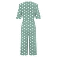 thumbnail image 4 of Wowcloth Women's Casual Loose Floral Print 2025 Jumpsuits Short Sleeve Printed Wide Leg Long Pant Rompers with Side Pockets, 4 of 5