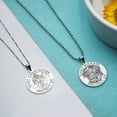 thumbnail image 4 of PicturesOnGold.com Saint Christopher and Saint Michael Double sided Medal Unisex Female Adult - 2/3 inch Size of a Dime - Solid 14K White Gold, 4 of 6
