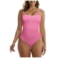 thumbnail image 2 of GEWSEY Women Convertible Tube Top Bodysuit Shirt Strapless Sleeveless Body Suits One Piece Leotard (Pink, XL), 2 of 9