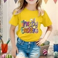 thumbnail image 2 of Easter Shirts for Girls Size 8 Kid Girls Easter Cute Graphic Round Neck Short Sleeve Tee Summer Casual T Shirt,8-9 Years,Y1-Yellow, 2 of 4