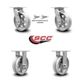 thumbnail image 2 of 6 Inch V Groove Semi Steel Caster Set with Ball Bearings 2 Swivel Lock 2 Rigid, 2 of 2