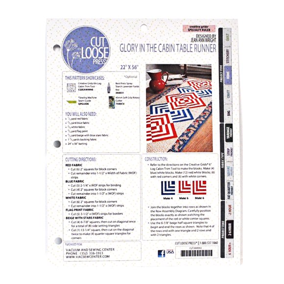 Cut Loose Press Glory In The Cabin Table Runner