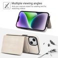 thumbnail image 6 of Decase for iPhone 15 Plus Flip PU Leather Back Cover with 2-in-1 Detachable Magnetic Wallet with 5 Card Slots Compatible Mag-Safe and RFlD Blocking Kickstand and Wireless Charging,White, 6 of 7