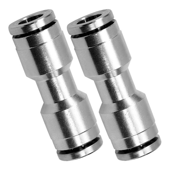 FOMIYES 2pcs Push To Connect Fittings Pneumatic Push Connectors Quick Connect Fittings Air Tube Fittings(1/4'')