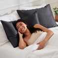 thumbnail image 6 of Bare Home Satin Pillowcase Set of 2 - Silky Soft for Hair and Skin - Envelope Closure - Standard, Forged Iron Gray, 6 of 9