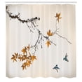 thumbnail image 2 of Ambesonne Japanese Shower Curtain, Coral Hues Cherry Blossoms, 69"Wx70"L, Slate Blue, 2 of 4