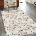 thumbnail image 2 of Area Rugs for Living Room Bedroom, Spring Floral 4'x6' Rug Washable Carpet Runner Indoor Outdoor, Watercolor Flowers Leaves Tree Branches Beige Non Slip Accent Floor Mats Rug for Kitchen, Office, 2 of 8