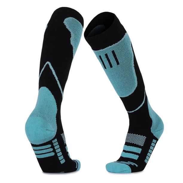Calcetines de esquí elásticos para hombre y mujer, hasta la rodilla, térmicos, deportivos, de compresión, con absorción de impactos, para invierno, snowboard, senderismo y caza.
