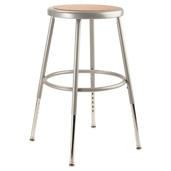 NPS 6200 Series 19-27" Height Adjustable Modern Metal Heavy Duty Stool in Gray