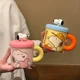 thumbnail image 3 of Taza de café de cerámica de aspecto elegante con dibujos animados de Snoopy, regalo con tapa para el hogar y la oficina, para parejas, 3 of 3