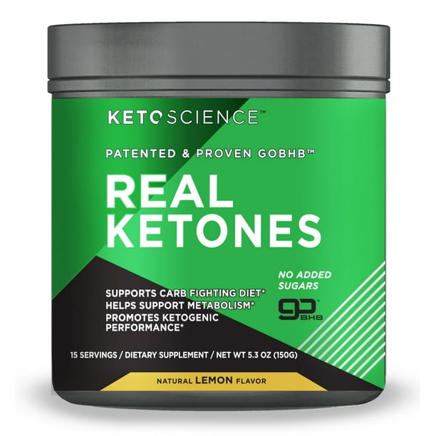 Keto Science Real Ketones Ketogenic Drink Mix Powder, Lemon, 5.3 Oz, 15