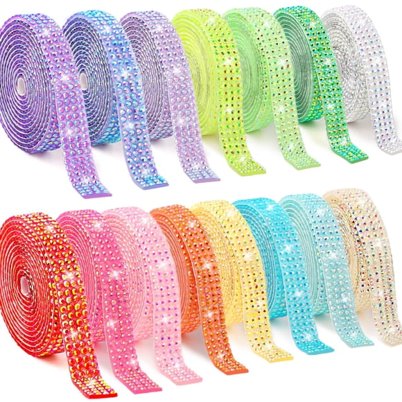 Tiras de Strass Autoadhesivas Tetutor 15 Yardas 15 Colores