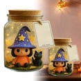 thumbnail image 6 of Adopt a Witch Hat Jar Meet Whimsy & Her Black Cat 2025 Halloween Witches Figurines Decorations Cute Decorative Glass Candy Jars with Cork Lid Cookie Dish Sugar Bowl Fall Decor, 6 of 6