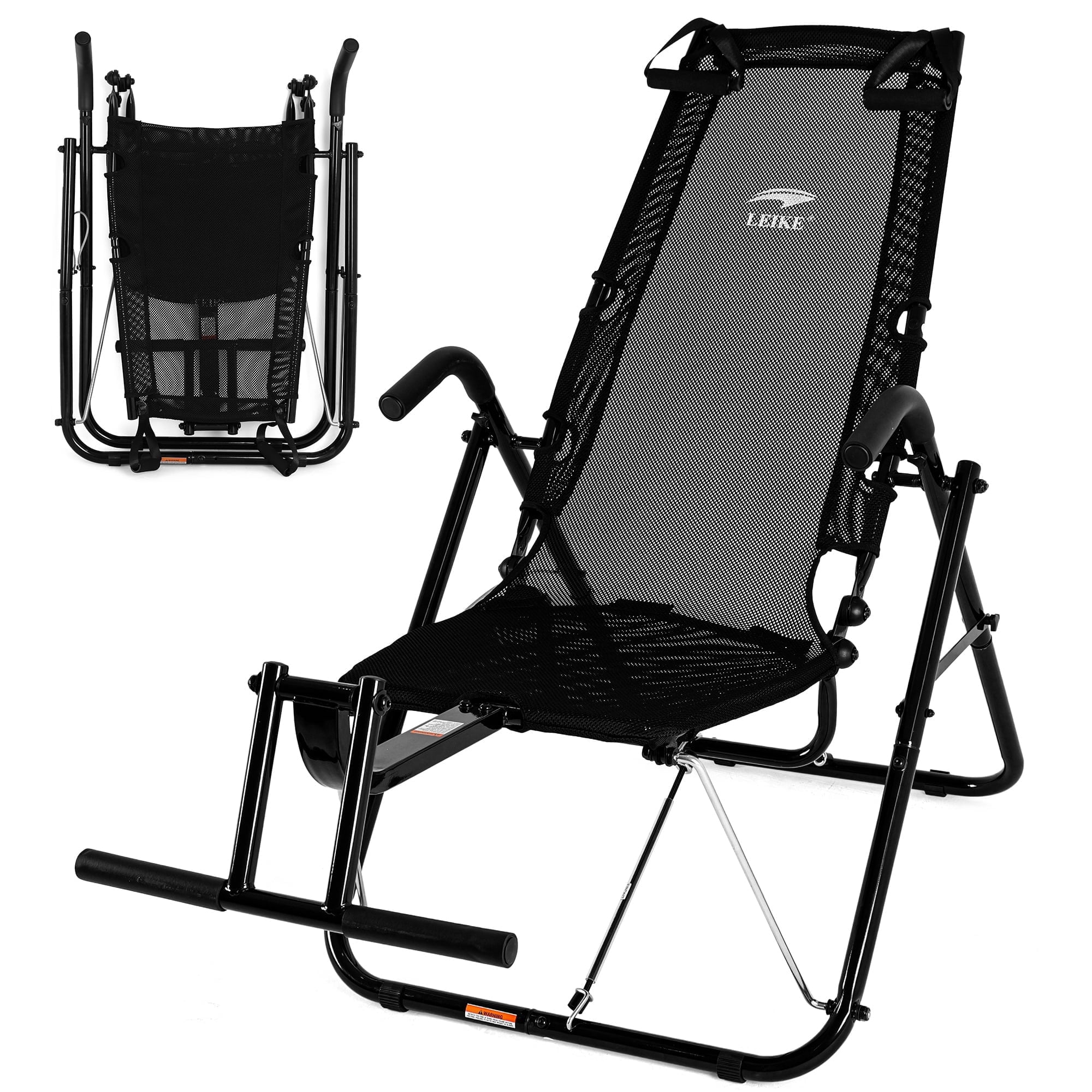 Leikefitness Ab Exercise Chair Core Strengthening Lightweight Foldable Sport Abdominal Exerciser Strength Training Equipment (Black)