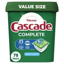 Cascade Complete Dishwasher Pods - Fresh Scent ActionPacs, Dishwasher Detergent, Dishwasher Soap, Detergent Pods, 78 Count