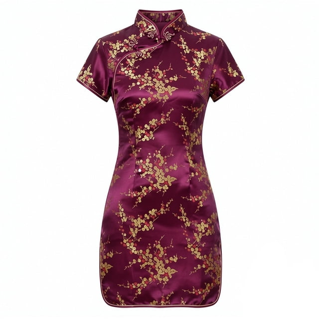 Tenue de Cour pour Femmes Robe d'Étiquette par Cheongsam à Manches Courtes Performance pour Usage Quotidien