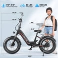 thumbnail image 5 of Gocio 20"x4.0" Fat Tire Electric Bicycles, 750W Electric Mountain Bike For Adults, Max 20Mph Ebikes，48V 13AH Removable Lithium-Ion Battery, 3A Fast Charge, 60 Miles Man Woman UL2849 Certified, 5 of 11
