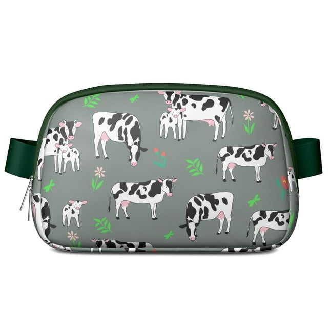 Sac Banane Highland Cow – Sac de Taille Imperméable avec Design Rustique de Ferme – Sac Ceinture Réglable pour Voyage, Course et Festivals