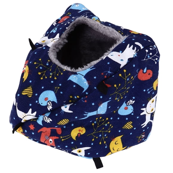 Cozy Plush Hanging Nest for Small Pets – Space-Saving, Portable, and Easy to Clean – Perfect for Parrots, Hamsters, and Squirrels with Included Hooks and Chains