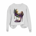 thumbnail image 6 of Xuyuer Women's Carnival Printed Long Sleeved Round Neck Mardi Gras Sweatshirt Carnival Outfits Women Carnival Sweatshirts Fat Tuesday Fashionable Pullover Tops, 6 of 6